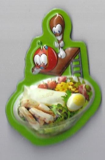 Km85 koelkastmagneetje maaltijd salade jan linders, Ophalen of Verzenden, Zo goed als nieuw