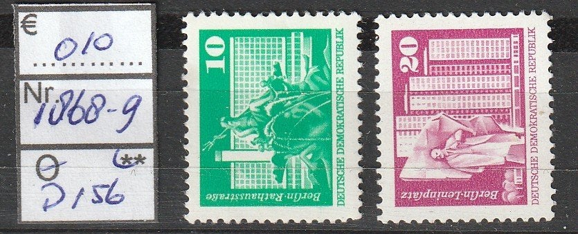 DDR Freimarken (Klein) Michel 1868-9 Nr.D156p, Verzenden, DDR, Postfris