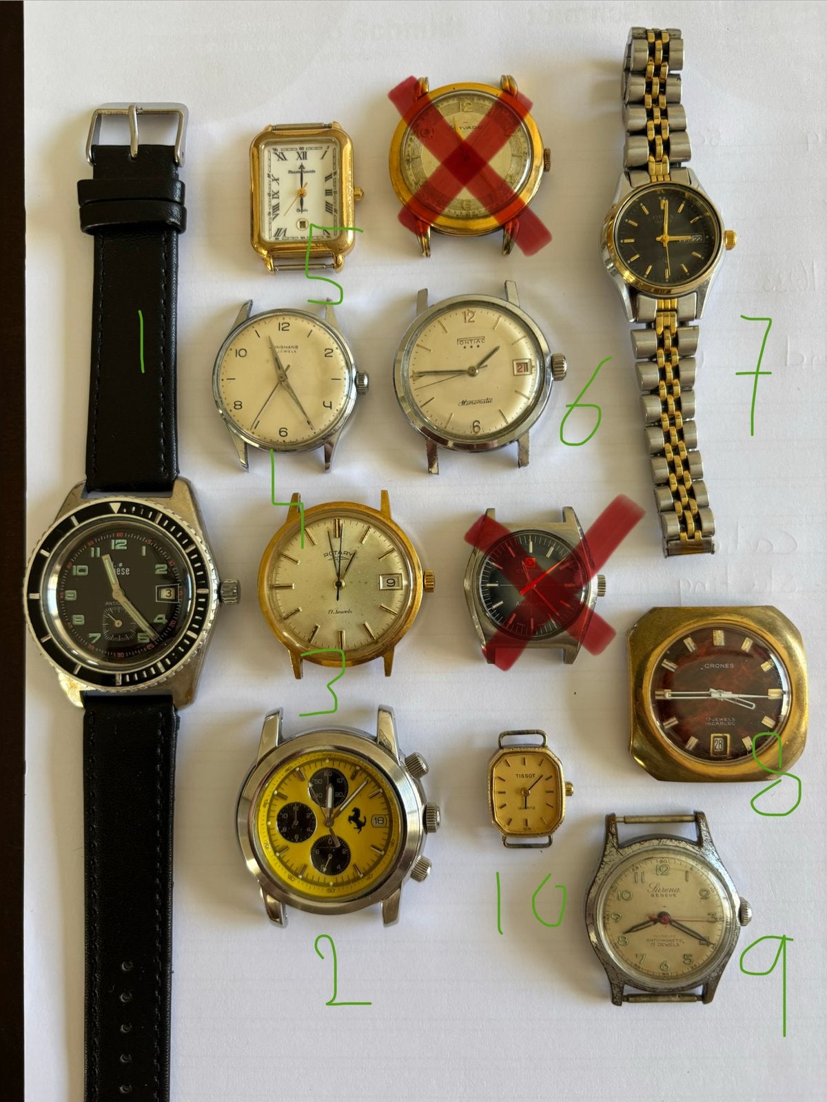 Lot vintage horloges zwitsers en duits, Ophalen of Verzenden