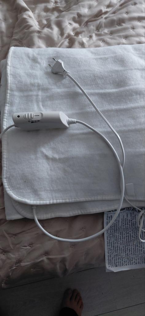 Elektrische deken eenpersoons - Heerlijk warm, Gebruikt, Eenpersoons, Wit, Ophalen of Verzenden