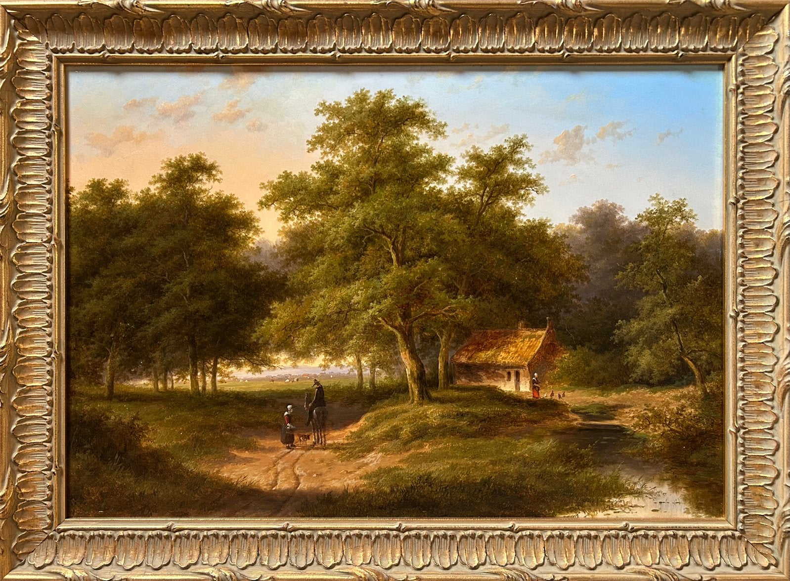 Jan Evert Morel II (1835-1905), Antiek en Kunst, Kunst | Schilderijen | Klassiek, Paneel, Bijzondere lijst, Ophalen of Verzenden