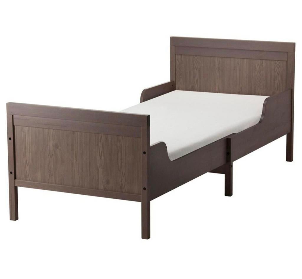 Sundvik meegroeibed bruin/grijs, Ophalen, Gebruikt, 180 cm of meer, 70 tot 85 cm