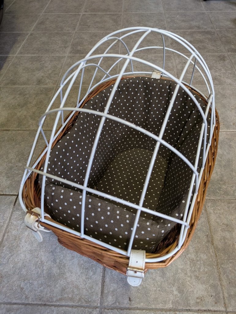 Honden/katten mandje voor achter op de fiets, Ophalen of Verzenden, Gebruikt, Riet