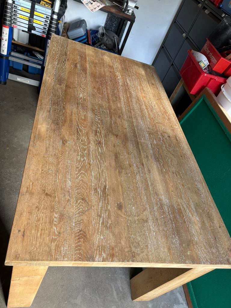 Blank eiken eetkamer tafel, Huis en Inrichting, Ophalen, Gebruikt, Eikenhout, 50 tot 100 cm