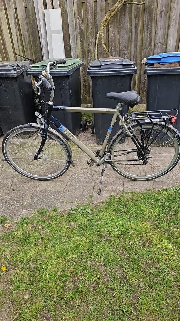 Herenfiets met slot en sleutels, Gebruikt, Velgrem, Versnellingen, 57 tot 61 cm