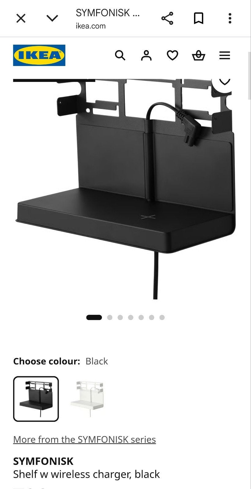 IKEA SYMFONISK Shelf w/ Wireless Charger White Qi-Certified, Overige typen, Nieuw, Ophalen of Verzenden, Sonos