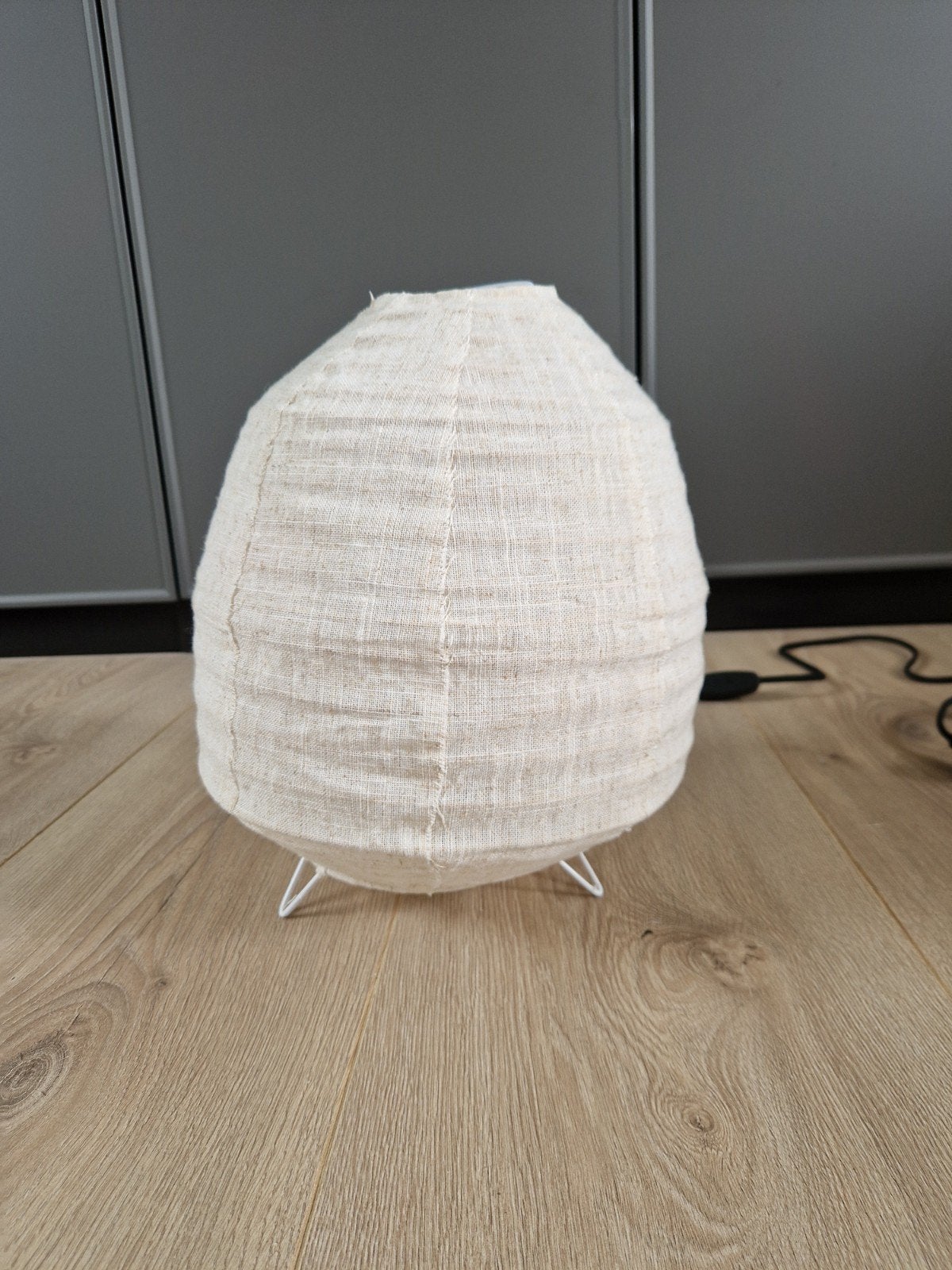 Stoffen Tafellamp - 30 cm Hoog, 25 cm Doorsnede, Ophalen, Zo goed als nieuw, Textiel