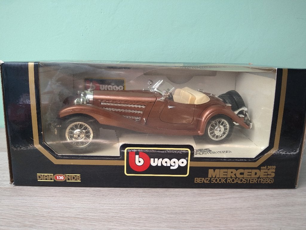 Mercedes Benz 500K Roadster 1936 OVP Bburago 1994, Ophalen of Verzenden, Zo goed als nieuw, Auto, Bburago