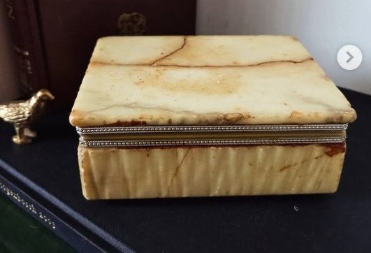 Marmer vintage sieradenbakje, Antiek en Kunst, Curiosa en Brocante, Ophalen of Verzenden