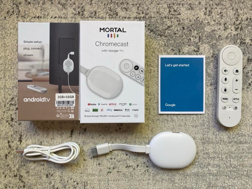Chromecast met Google TV (2GB+16GB) - Wit, Audio, Tv en Foto, Mediaspelers, Ophalen of Verzenden, Nieuw, HDMI, Minder dan 500 GB