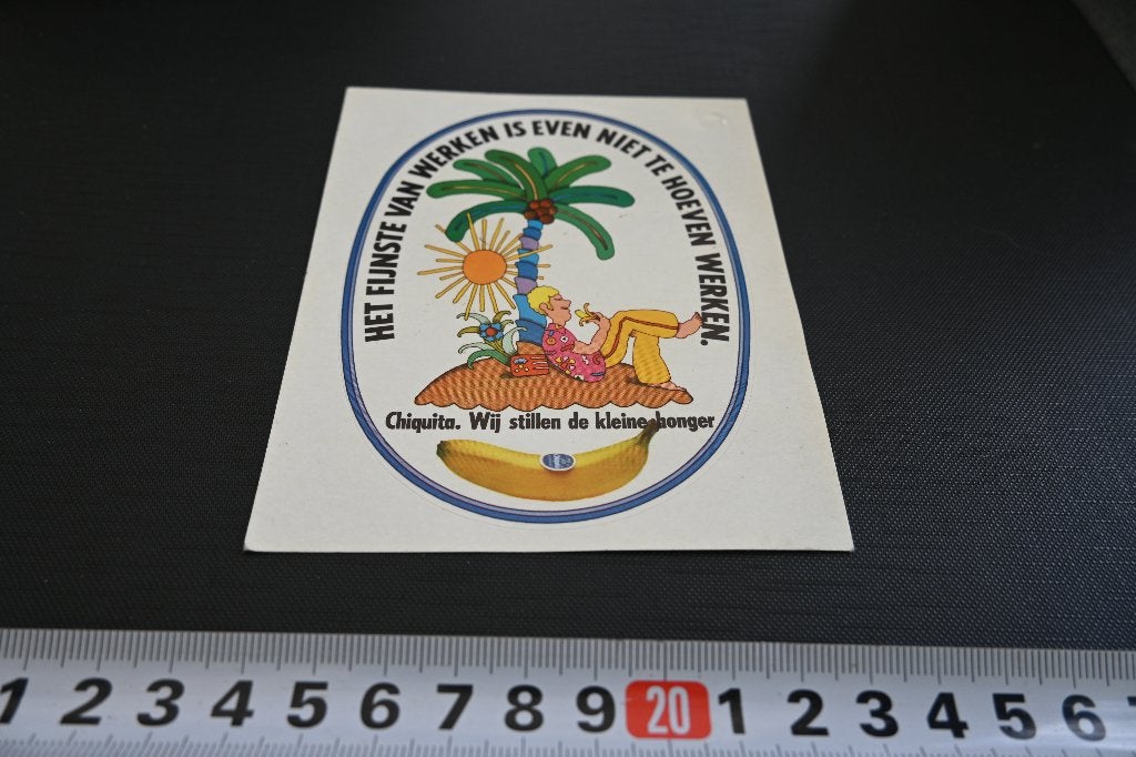 sticker strip eiland chiquita bananen stillen kleine honger, Verzamelen, Ophalen, Zo goed als nieuw