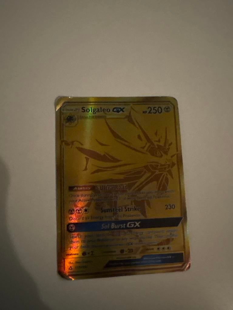 Solgaleo GX Pokémon kaart, Ophalen of Verzenden, Gebruikt, Losse kaart, Foil
