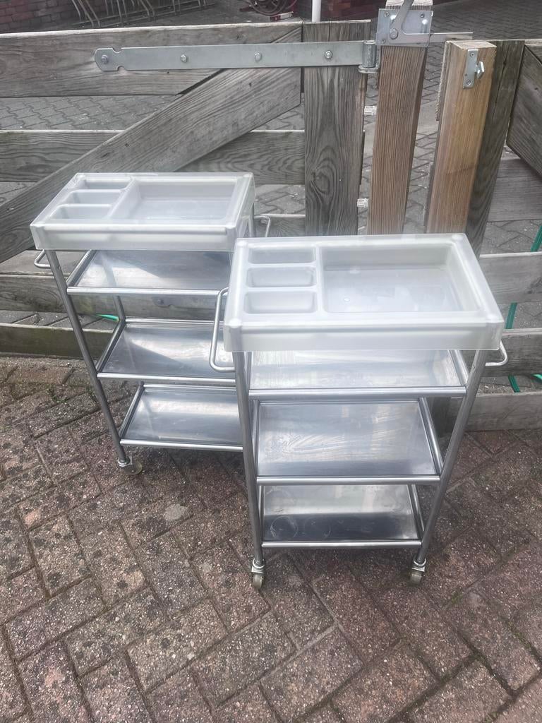 2x IKEA Grundtal RVS Serveerwagen/Trolley met Bakken, Huis en Inrichting, Ophalen, Gebruikt