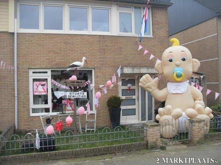 Te huur ooievaar op nest verlichting baby huren goedkoop, Ophalen of Verzenden, Zo goed als nieuw, Geboortebord