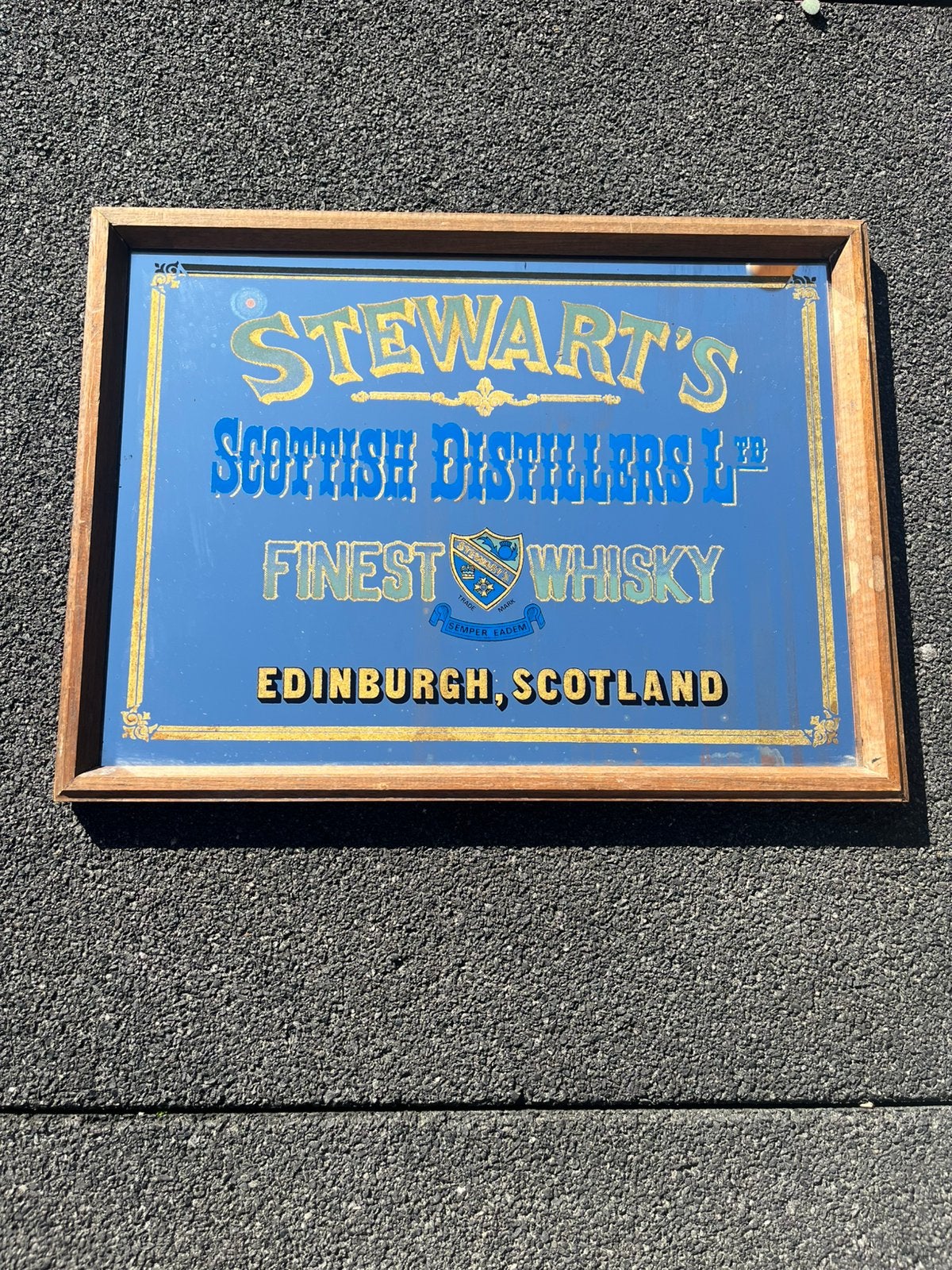 Stewart’s Scottish Distillers Finest Whisky reclamespiegel, Gebruikt, Overige typen, ?, ?