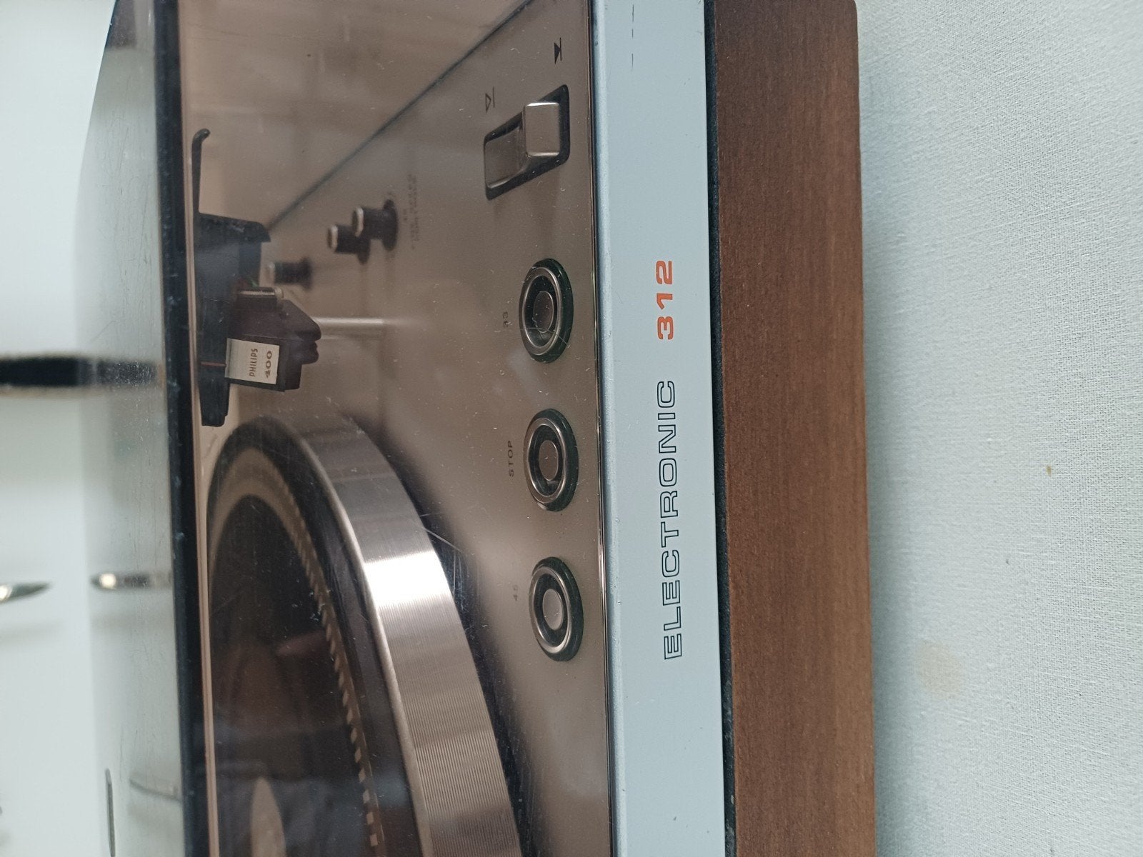 Philips Electronic 312 Platenspeler - Vintage Hifi, Philips, Gebruikt, Pitch-regelaar, Ophalen of Verzenden