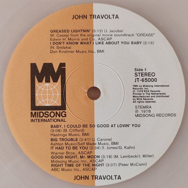 WIT GEKLEURDE LP JOHN TRAVOLTA GREASE GREATEST HITS, Cd's en Dvd's, Vinyl | Pop, LP, Zo goed als nieuw, 12 inch, Verzenden
