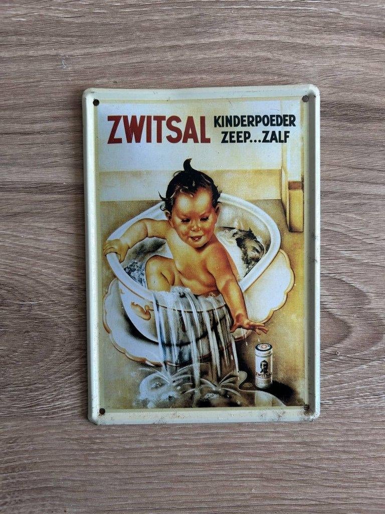 Nostalgische reklameborden van toen - Zwitsal, Verzamelen, Merken en Reclamevoorwerpen, Ophalen, Gebruikt, Reclamebord