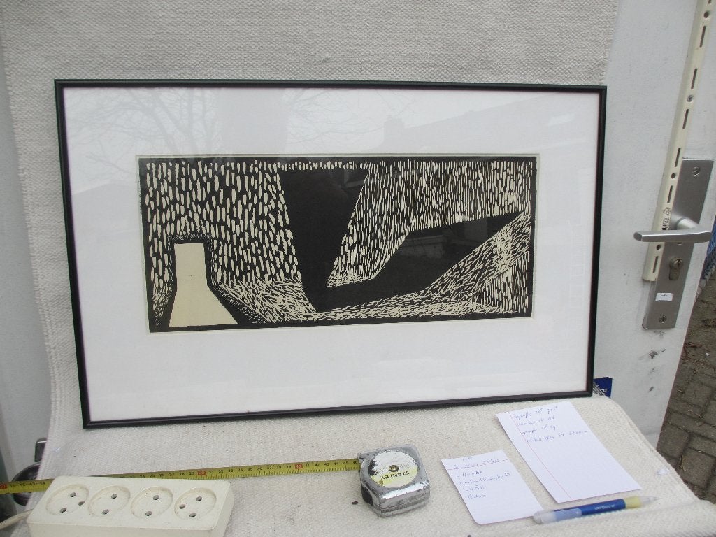 Abstracte linosnede [maker onbekend]