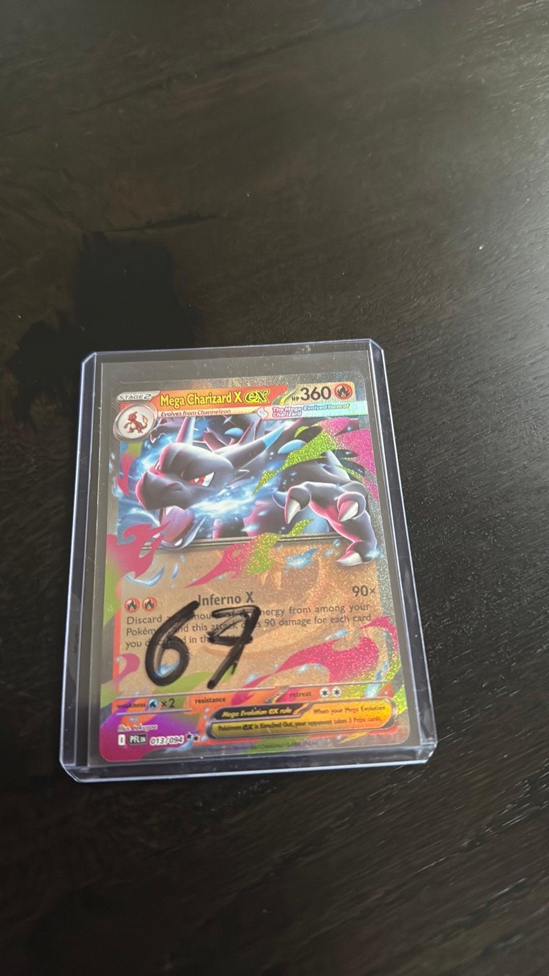 Mega charizard ex phantasmal flames, Ophalen of Verzenden, Zo goed als nieuw
