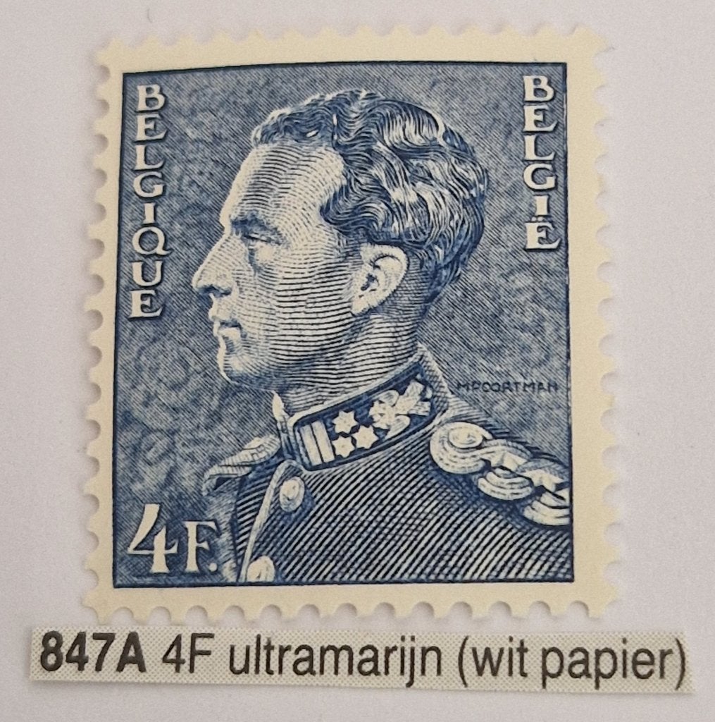 Belgie 1936-56 - OBP 847a - Koning Leopold III type Poortman, Ophalen of Verzenden, Postfris, Postfris, Staatshoofden