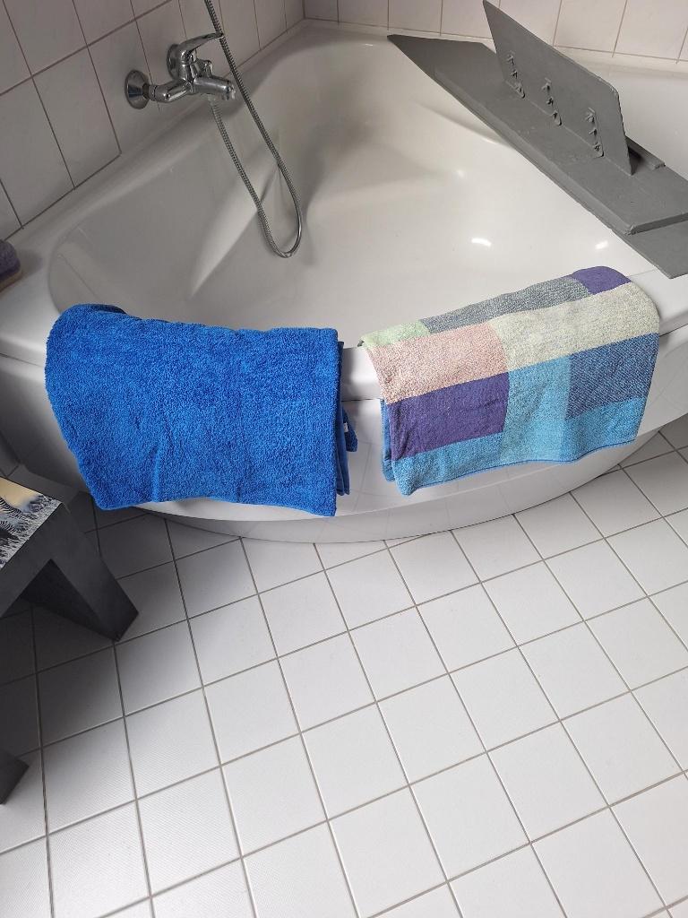 2 badlakens blauw blauw, Ophalen of Verzenden, Zo goed als nieuw, Blauw, Handdoek