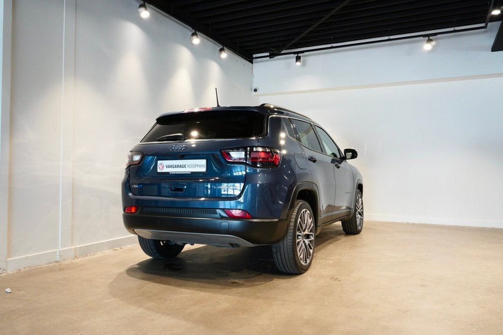 Jeep COMPASS 4xe 190 Plug-in Hybrid Electric Night Eagle Pan, Auto's, Jeep, Automaat, Automatische klimaatregeling, Blauw, Bedrijf