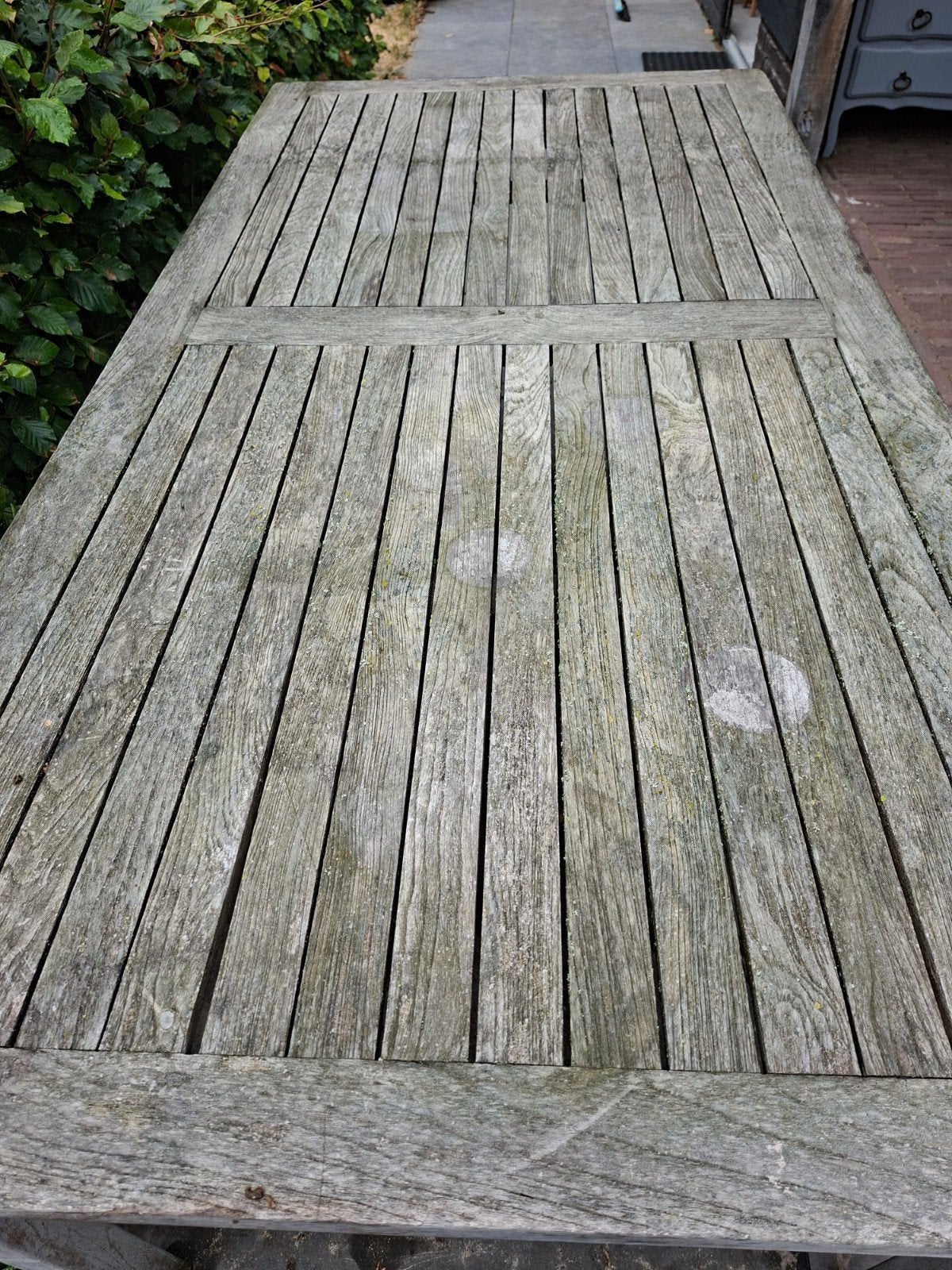Foto 2 van teakhouten tuintafel 1.80 x 0.90