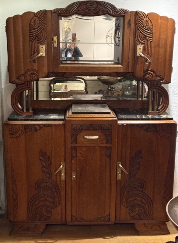Vintage Art Deco buffetkast, antieke servieskast, kast VdlM, Huis en Inrichting, Ophalen, Groot buffet Amsterdamse School kastje brocante unieke kast