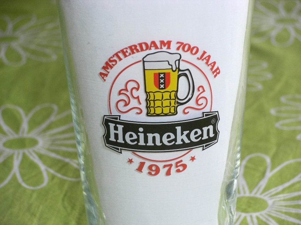 Heineken Amsterdam 700 jaar 1975, Verzamelen, Ophalen of Verzenden, Zo goed als nieuw, Glas of Glazen, Heineken