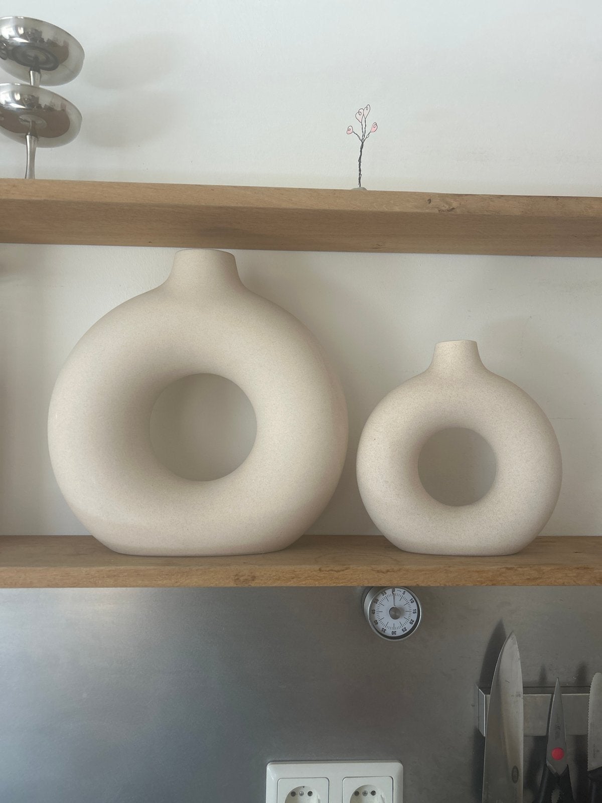 Set van 2 H&M donut vazen - beige/zandkleurig, Ophalen
