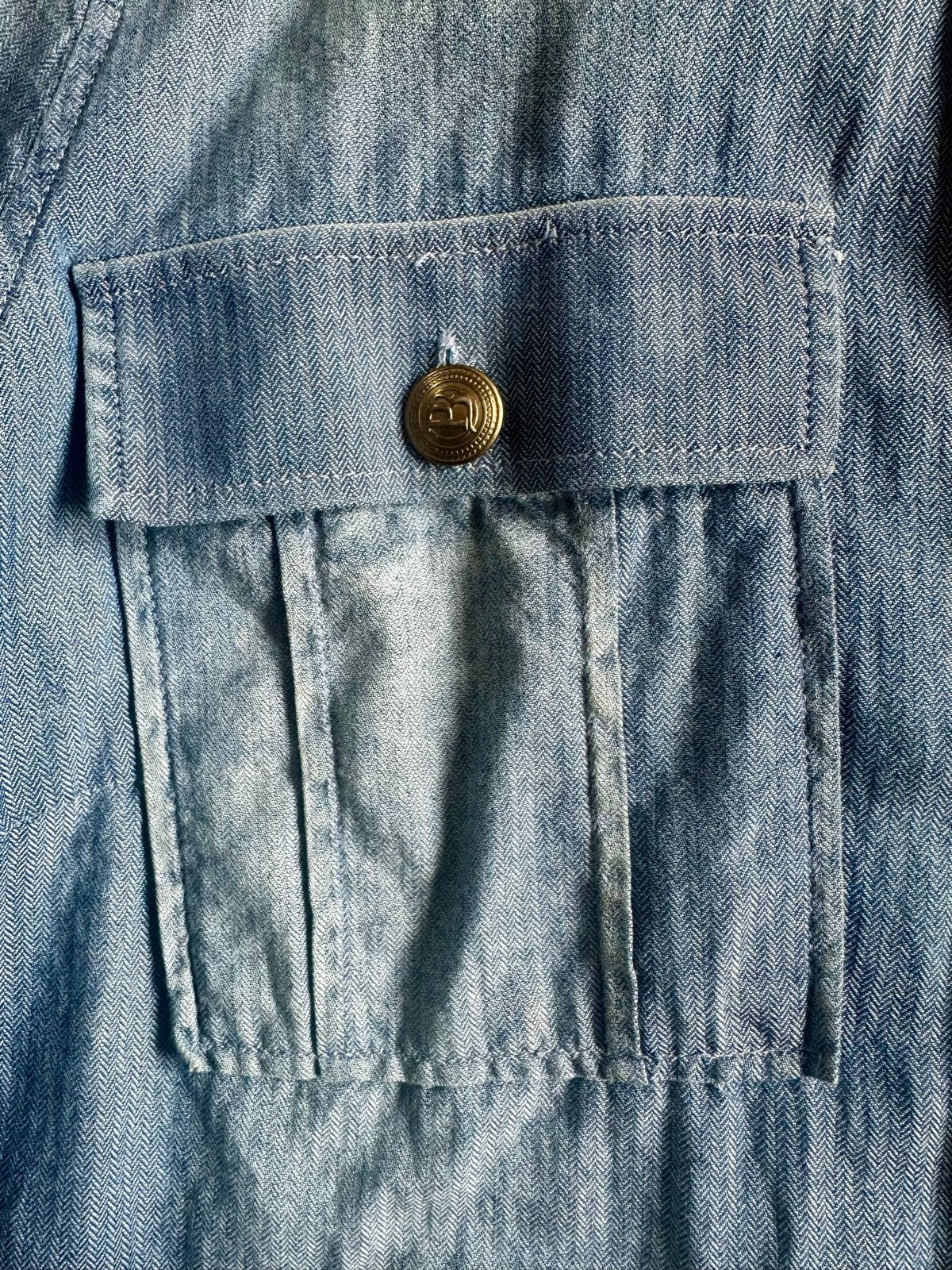 Pierre Balmain spijkerblouse/tuniek met gouden details, Ophalen of Verzenden, Zo goed als nieuw, Maat 36 (S), Blauw