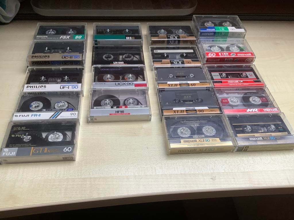 Partij gebruikte cassettebandjes Sony, Philips, Maxell, Fuji, Gebruikt, 2 t/m 25 bandjes, Overige genres, Ophalen of Verzenden