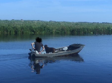 Gratis ophalen: stalen sloep (Grouster schouw)  415 x 128 cm, Watersport en Boten, Ophalen, Gebruikt