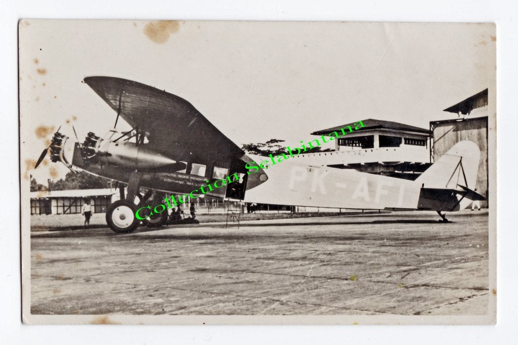 KNILM Fokker FXll Indië Java Luchtvaart KLM Vliegtuig KNIL, Ophalen of Verzenden, Gebruikt, Kaart, Foto of Prent