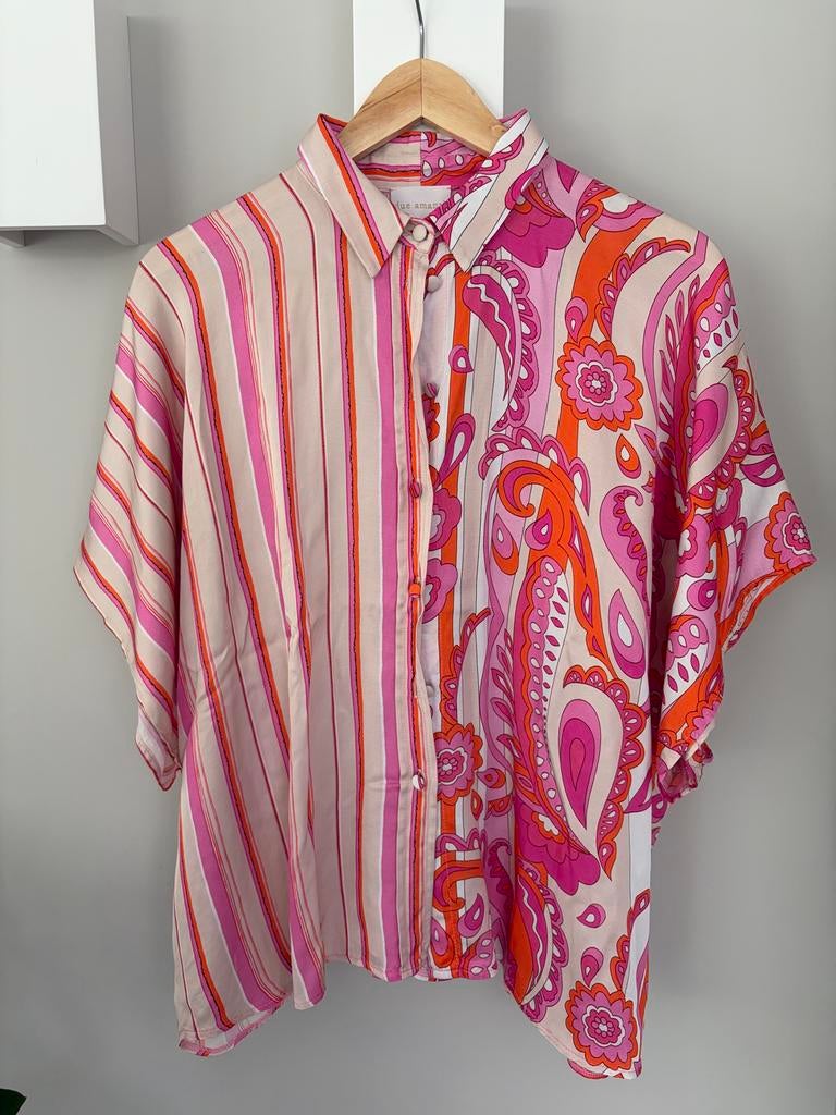 Due Amanti Blouse - Maat 36 (S) - 100% Viscose, Ophalen of Verzenden, Zo goed als nieuw, Maat 36 (S), Roze
