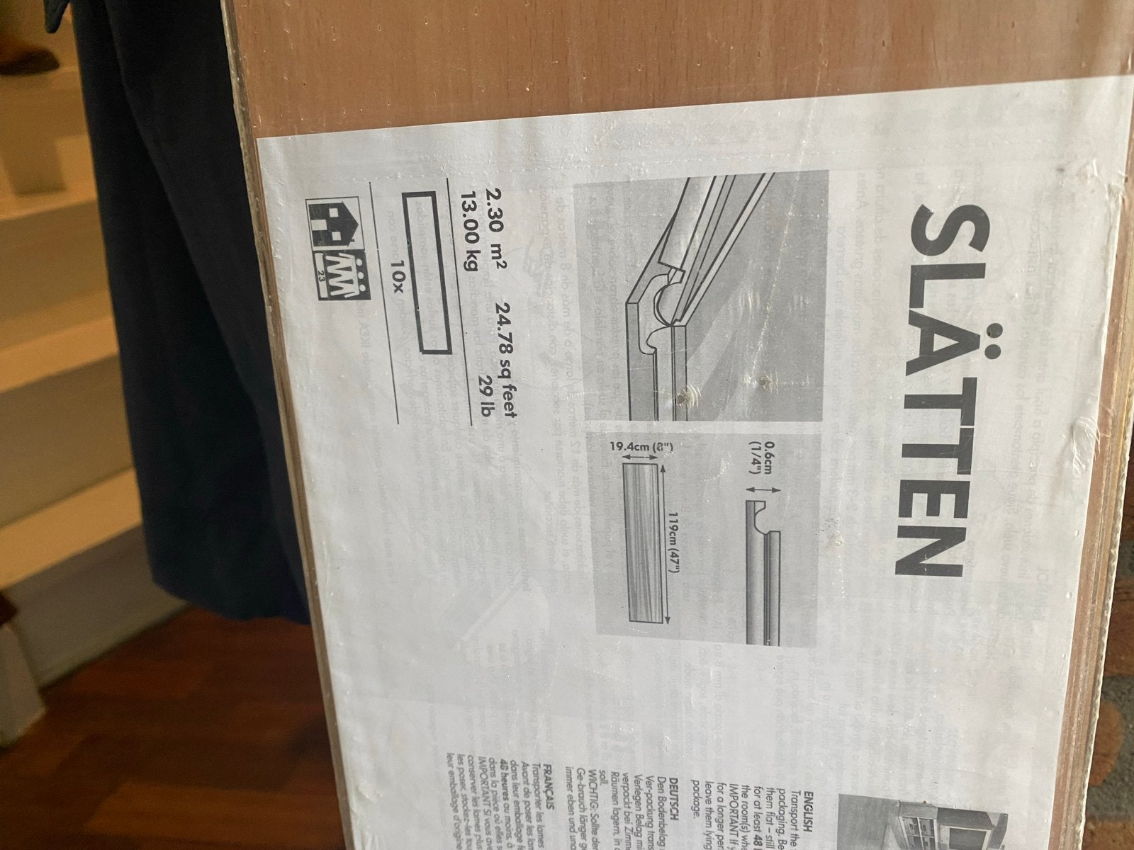 Gratis IKEA Slätten laminaat - 2 nieuwe dozen + gebruikt, Ophalen, Gebruikt, 50 tot 150 cm, 10 m² of meer