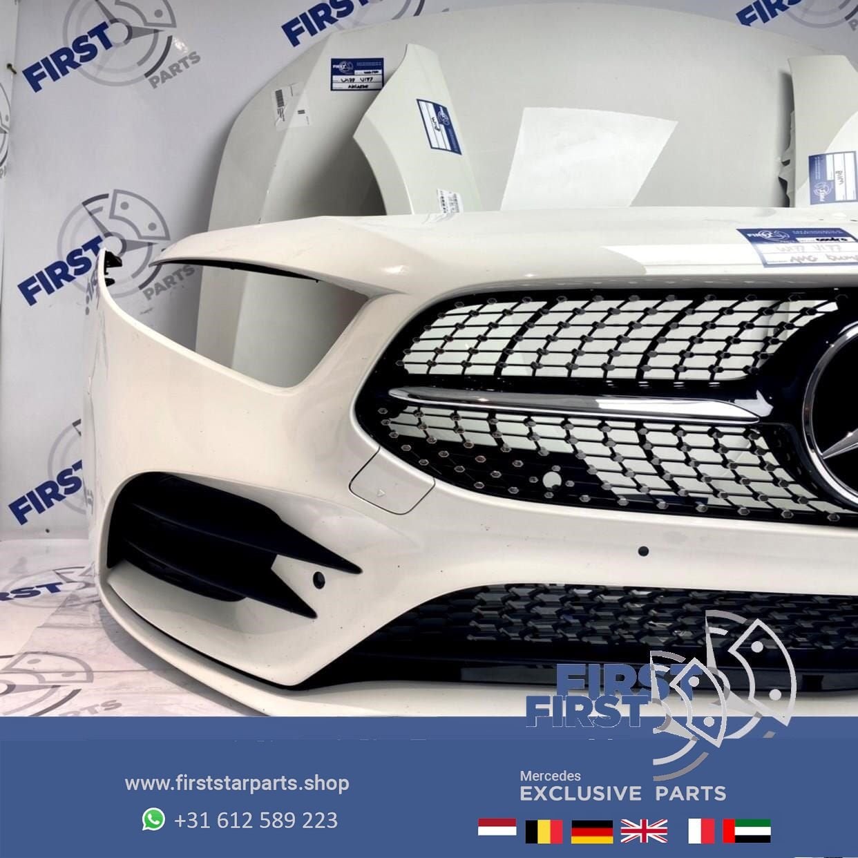 2020 W177 V177 AMG LINE VOORKOP WIT Mercedes A Klasse 2018-2, Gebruikt, -, Voor, Ophalen of Verzenden