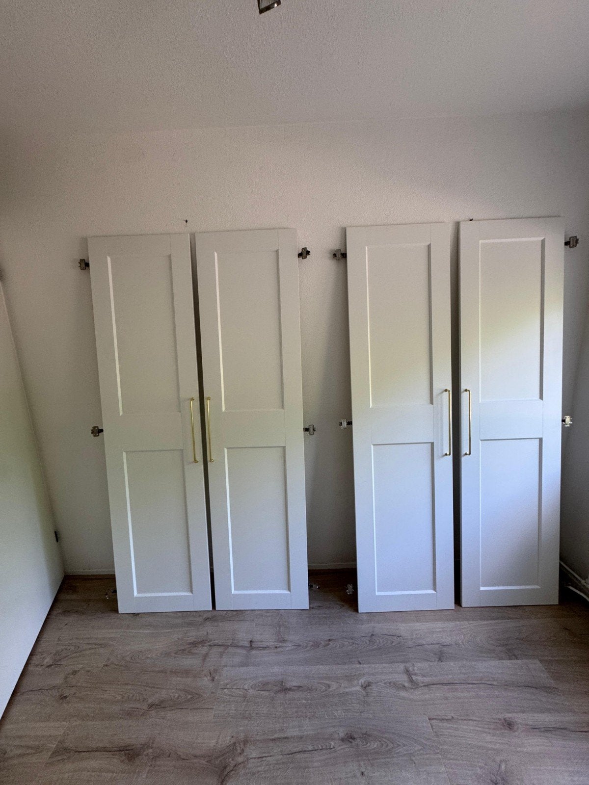 4 Ikea Pax Grimo deuren wit 50x195 met messing handvatten, Ophalen, Overige materialen, 50 tot 100 cm, Zo goed als nieuw