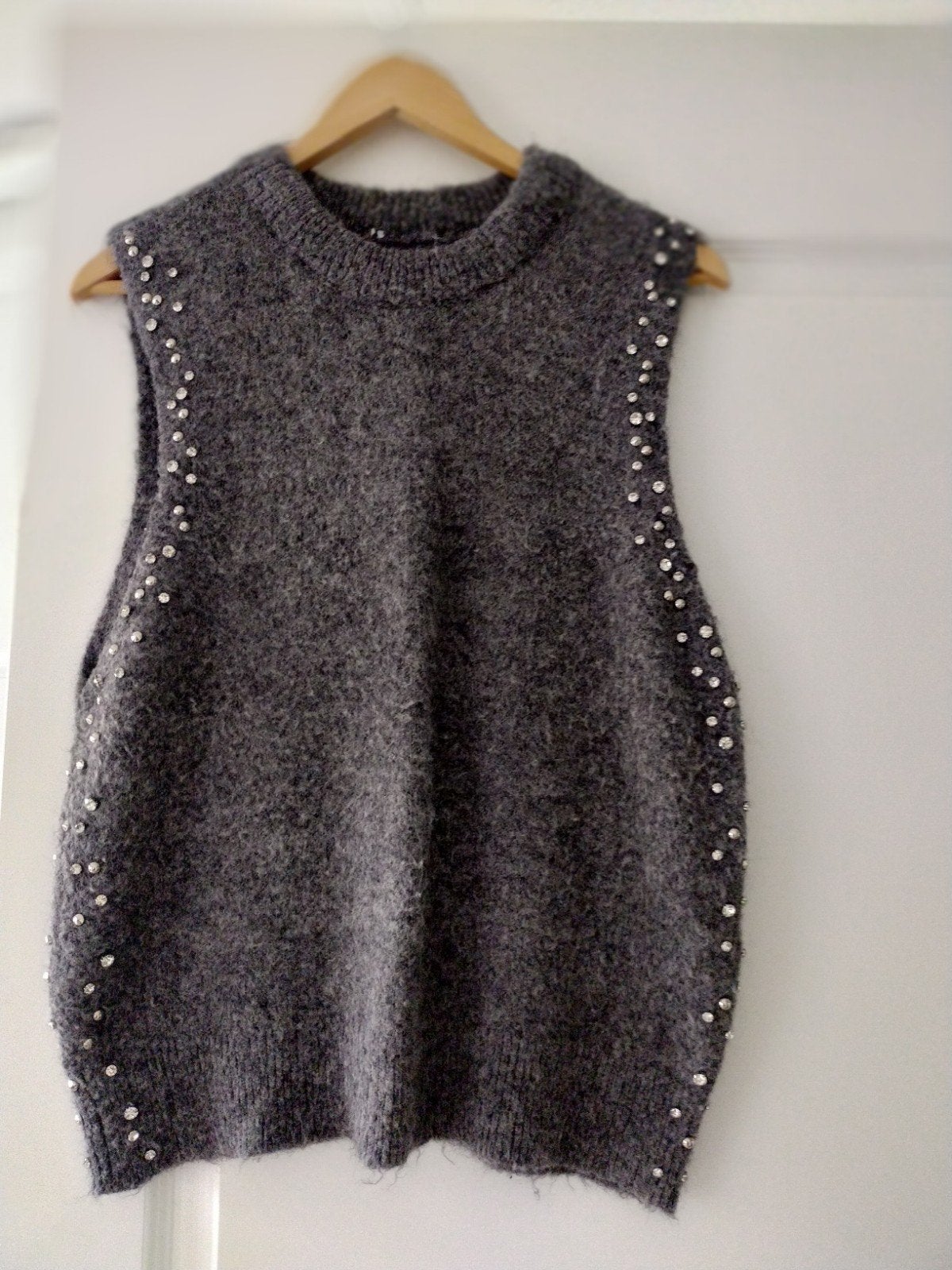 Shoeby mouwloze trui/gilet met studs, Maat 38/40 (M), Ophalen of Verzenden, Shoeby, Grijs