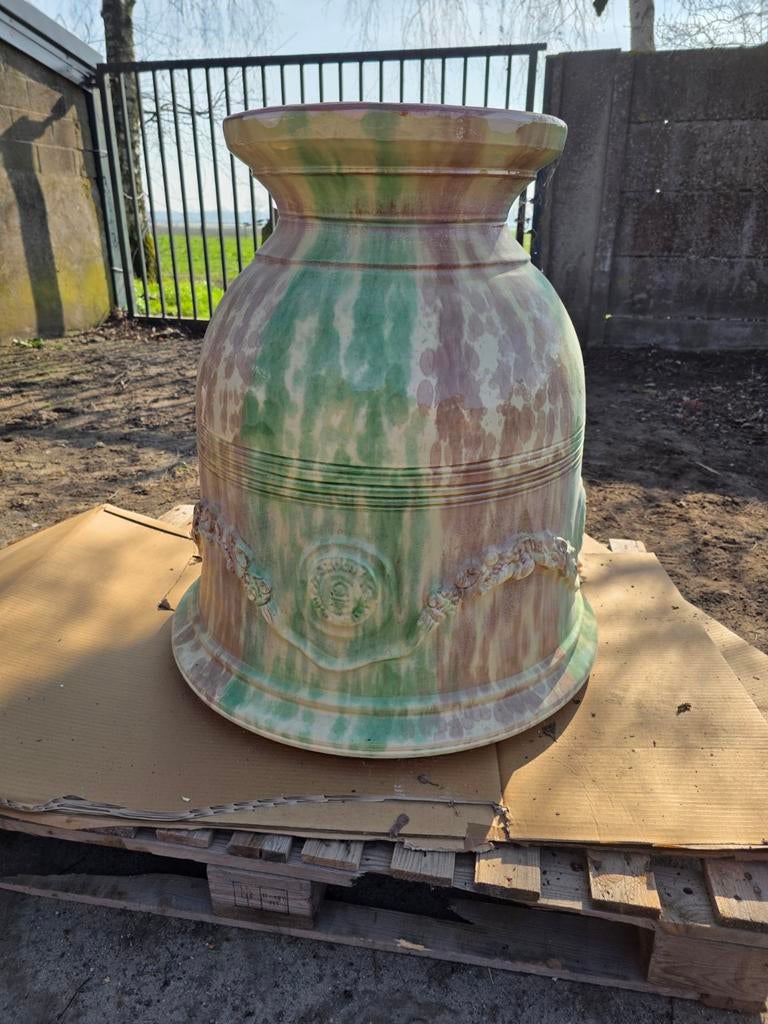 Grote Anduze pot Flammé Claire, Tuin en Terras, Bloempotten, Aardewerk, Binnen, Tuin, 40 cm of meer, Rond, Ophalen