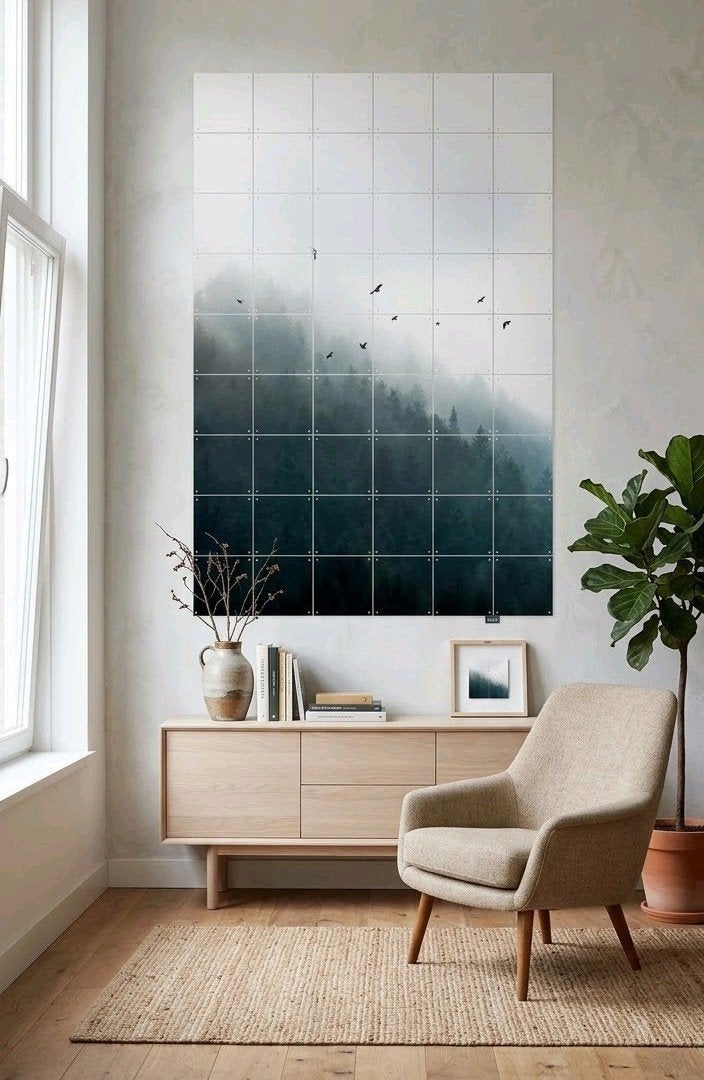 Ixxi Foggy Morning Wanddecoratie 120x180 cm, Ophalen of Verzenden, Zo goed als nieuw, Wandbord of Wandpaneel, Kunststof
