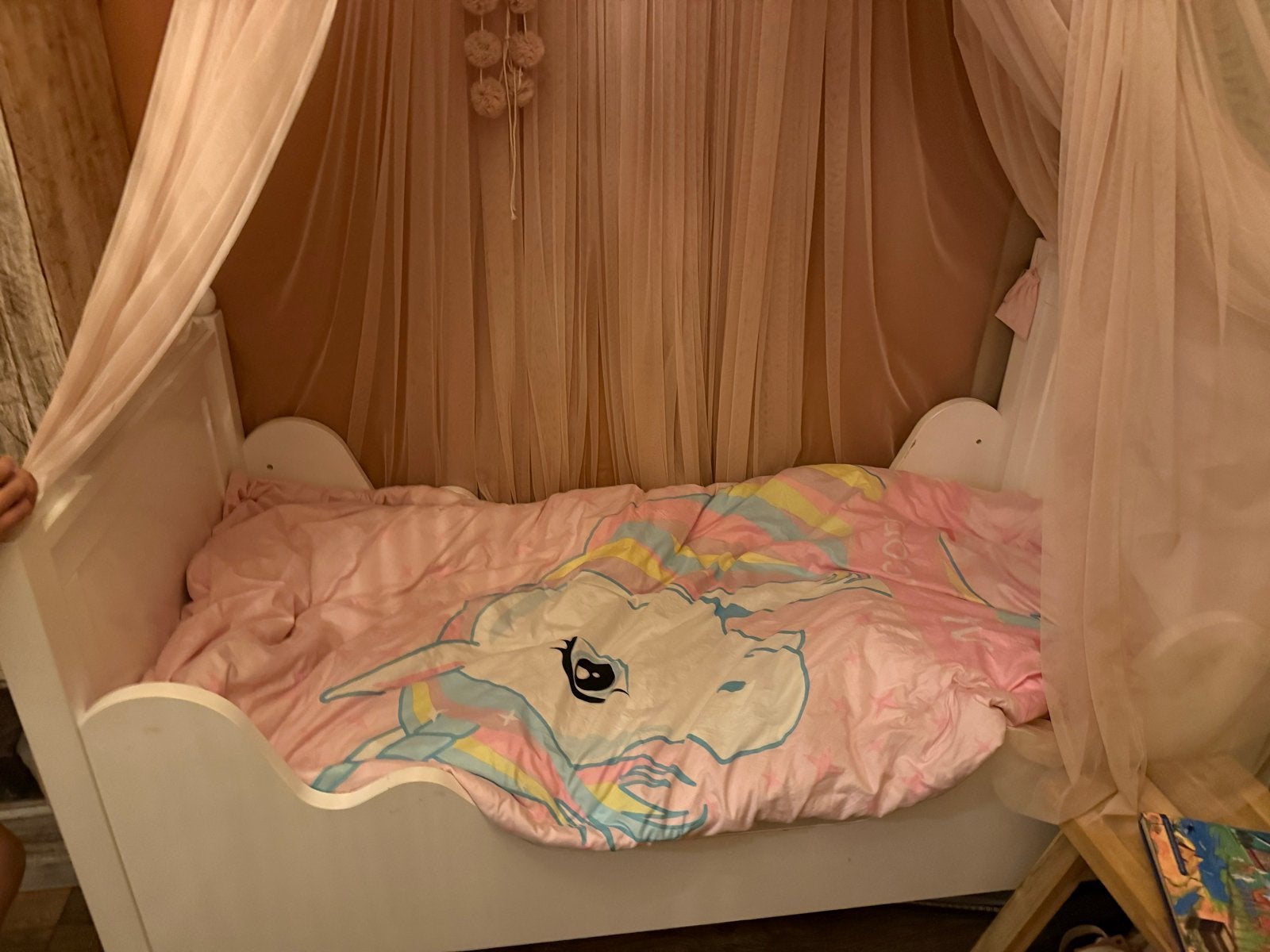 Bopita Wit Kinderbed met Lattenbodem, Kinderen en Baby's, Kinderkamer | Bedden, Ophalen, Gebruikt, 70 tot 85 cm, Lattenbodem