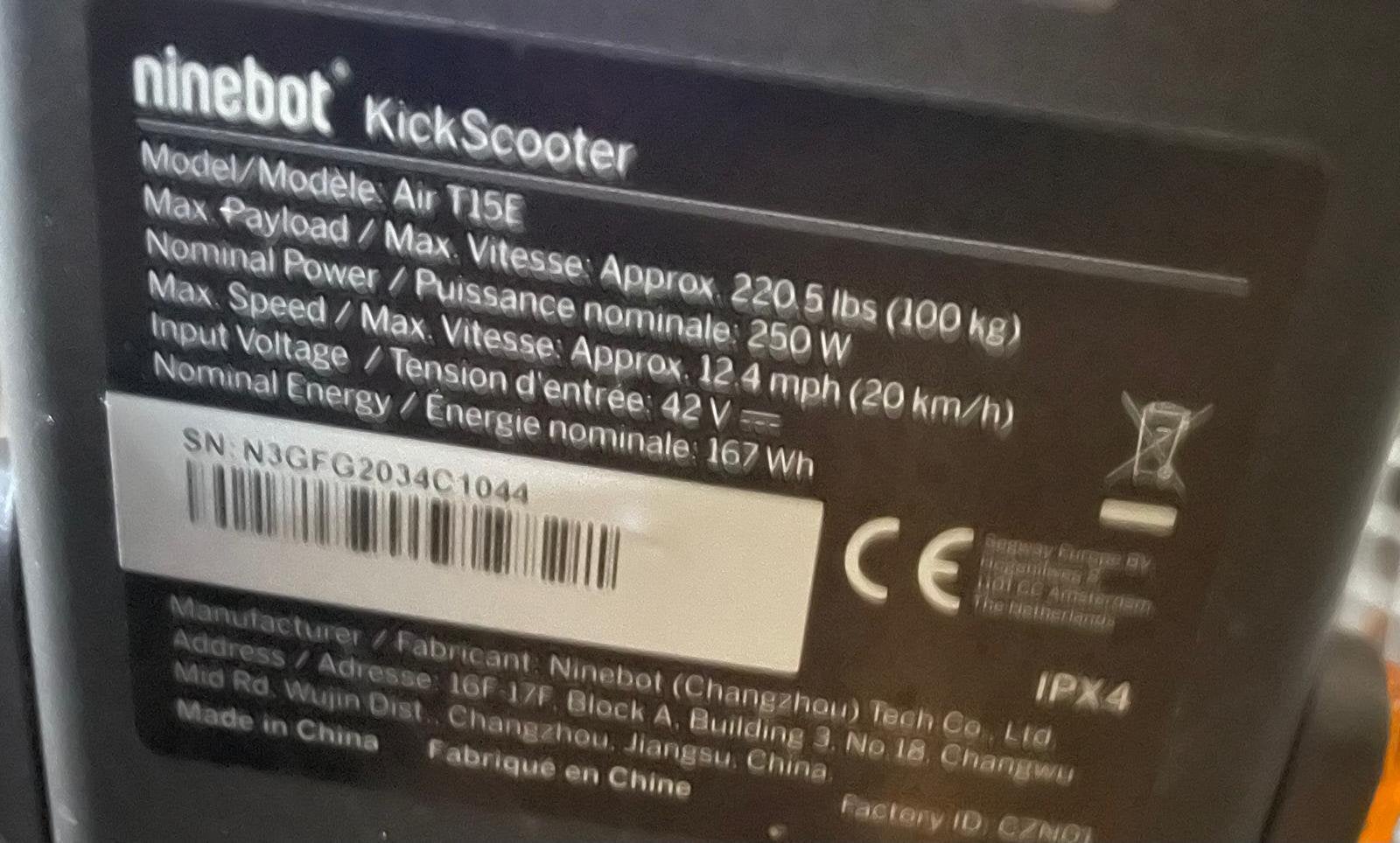 Ninebot kickscooter te koop, Ophalen, Zo goed als nieuw