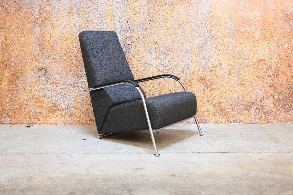ZGAN! Harvink Mirakel design fauteuil in unieke grijze stof, Harvink, Harvink, 75 tot 100 cm, Ophalen of Verzenden