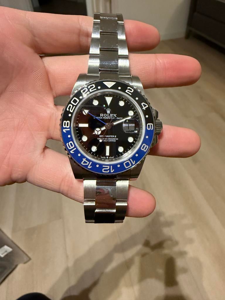 Heren Horloge 40MM zwart blauw, Staal, Polshorloge, Zo goed als nieuw, Ophalen