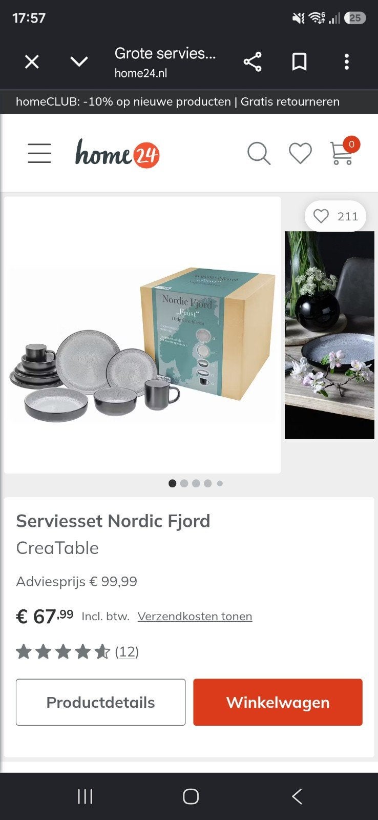 10-delig serviesgoed, Overige merken, Nieuw, Ophalen of Verzenden, Overige stijlen