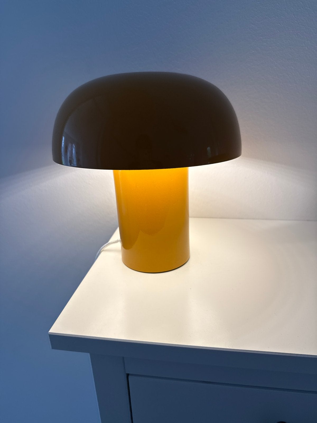 Paddenstoellamp - Oranje, Kunststof, Zo goed als nieuw, Met stekker, Modern