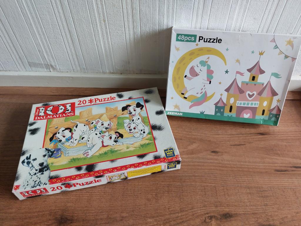 Puzzel 101 dalmatiërs en kasteel/eenhoorn, Ophalen, Meer dan 50 stukjes