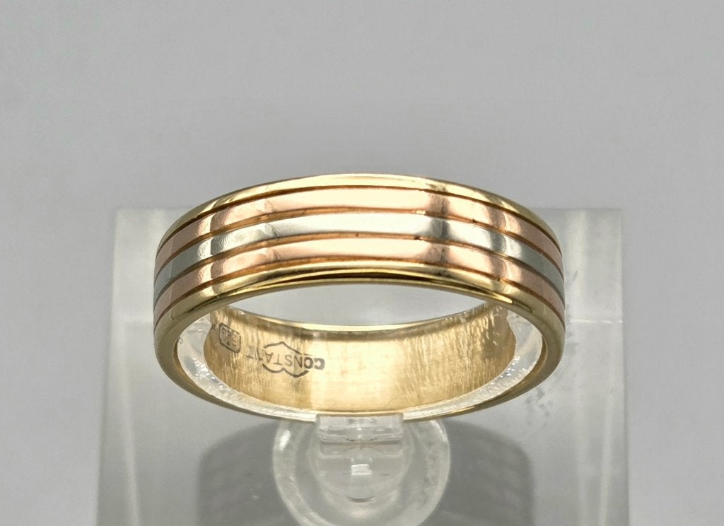 Gouden Vintage tri-color trouw ringen set. 2026/549, ., Nieuw, Ophalen of Verzenden, Dame of Heer